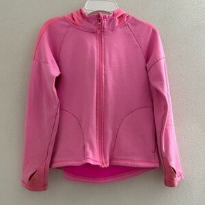 Pink Hooded Zip-Up Jacket! Size Medium 7/8